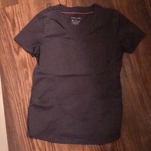 Purple label healing hands grey scrub top